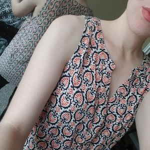 Blue and Orange patterned top